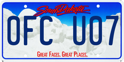 SD license plate 0FCU07