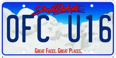 SD license plate 0FCU16