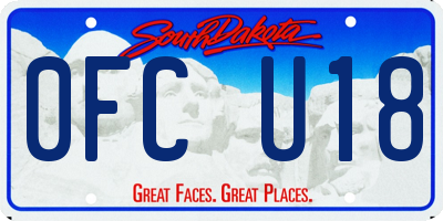 SD license plate 0FCU18