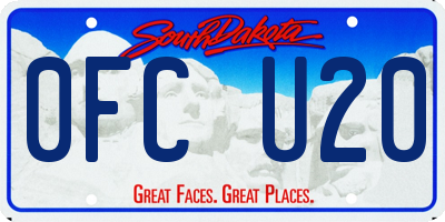 SD license plate 0FCU20