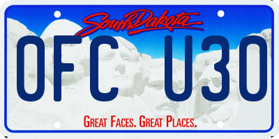 SD license plate 0FCU30