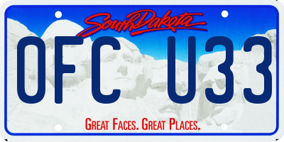 SD license plate 0FCU33