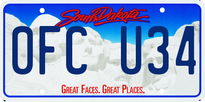 SD license plate 0FCU34