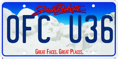 SD license plate 0FCU36