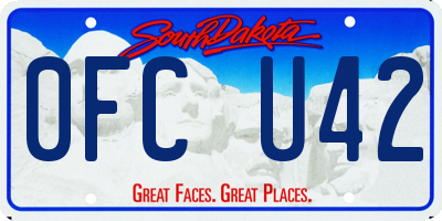 SD license plate 0FCU42