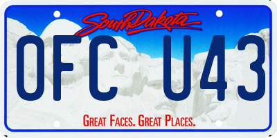 SD license plate 0FCU43