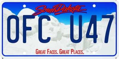 SD license plate 0FCU47