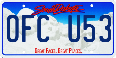 SD license plate 0FCU53