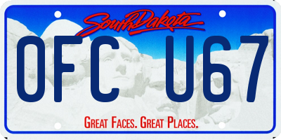 SD license plate 0FCU67
