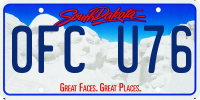 SD license plate 0FCU76