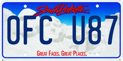 SD license plate 0FCU87