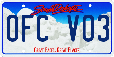 SD license plate 0FCV03