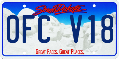 SD license plate 0FCV18