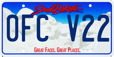 SD license plate 0FCV22