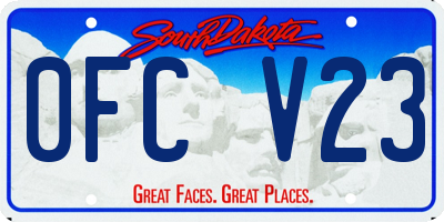 SD license plate 0FCV23
