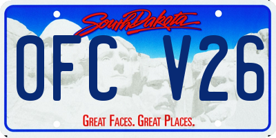SD license plate 0FCV26