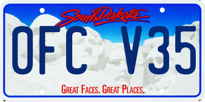 SD license plate 0FCV35
