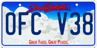 SD license plate 0FCV38
