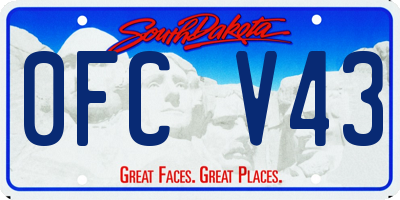 SD license plate 0FCV43