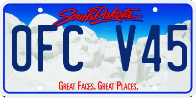 SD license plate 0FCV45
