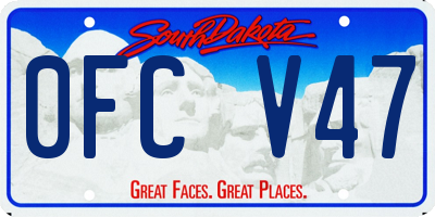 SD license plate 0FCV47