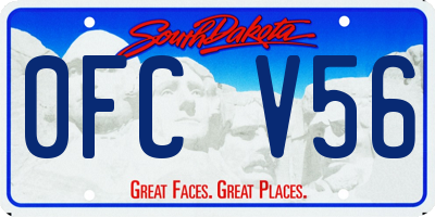 SD license plate 0FCV56