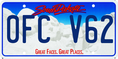 SD license plate 0FCV62
