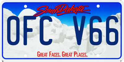 SD license plate 0FCV66
