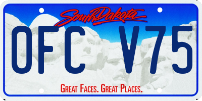 SD license plate 0FCV75