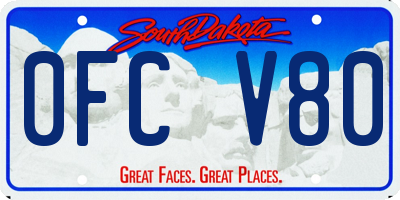 SD license plate 0FCV80