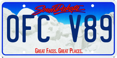 SD license plate 0FCV89