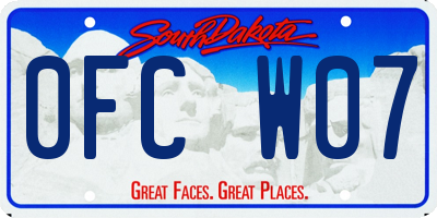 SD license plate 0FCW07