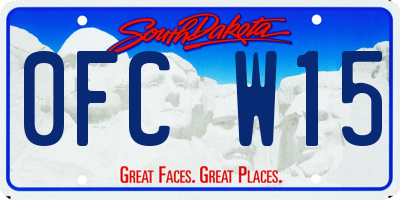 SD license plate 0FCW15