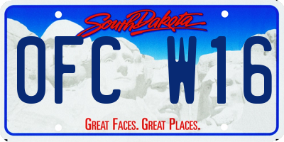 SD license plate 0FCW16