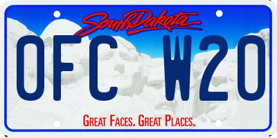 SD license plate 0FCW20