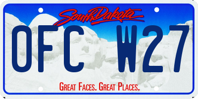 SD license plate 0FCW27