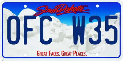 SD license plate 0FCW35
