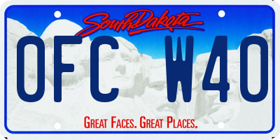 SD license plate 0FCW40