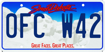 SD license plate 0FCW42