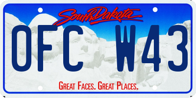 SD license plate 0FCW43