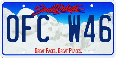 SD license plate 0FCW46