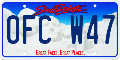 SD license plate 0FCW47