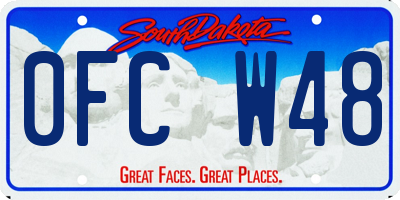 SD license plate 0FCW48