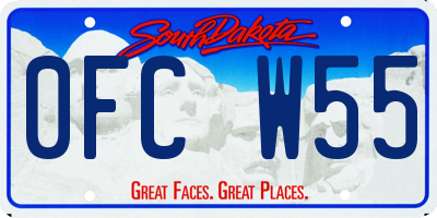 SD license plate 0FCW55