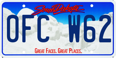 SD license plate 0FCW62