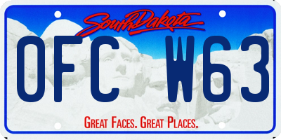 SD license plate 0FCW63