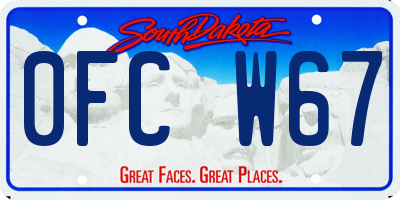 SD license plate 0FCW67
