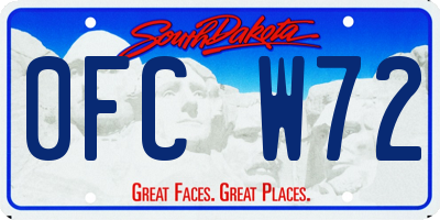 SD license plate 0FCW72
