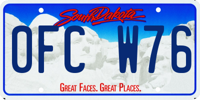 SD license plate 0FCW76