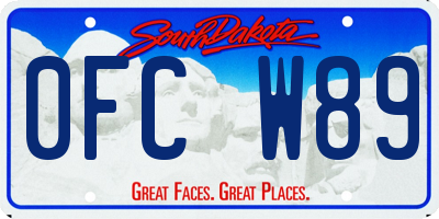 SD license plate 0FCW89